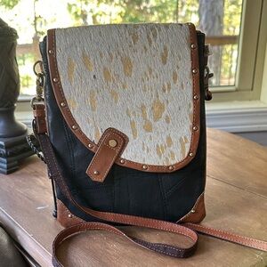 Nwots Vann & Co Leather & calf Hair Crossbody